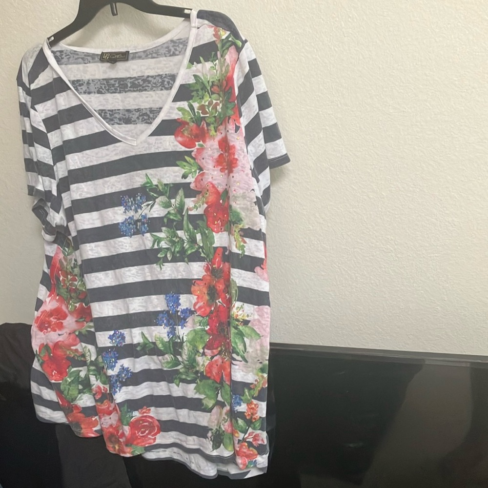 FINAL MARKDOWN Diane Gilman embellished tee 2x